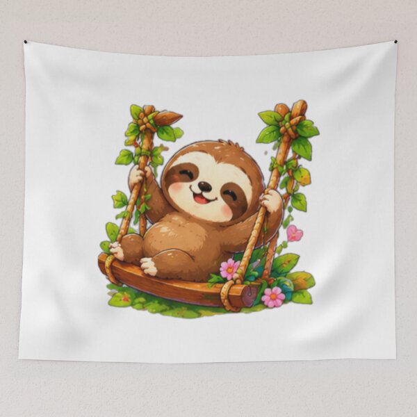 Item preview, Cute Sloth On Swing Sticker designed and sold by DailyDoodlesBySumbul.