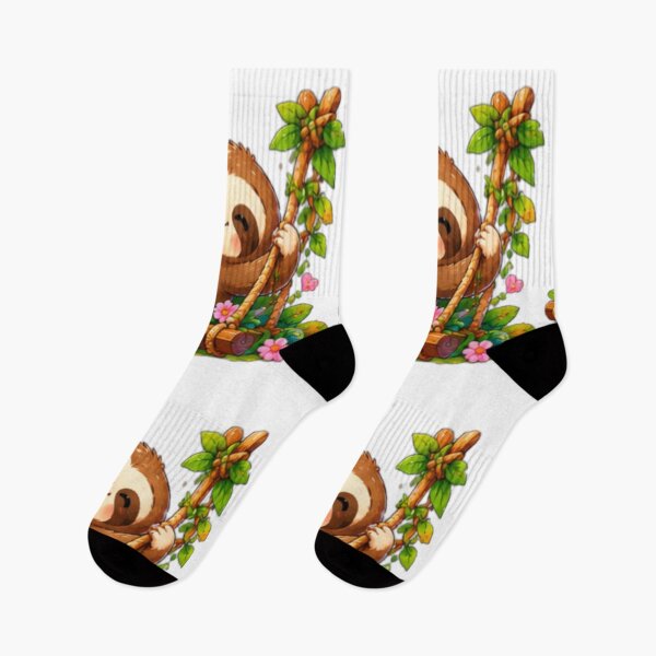 Item preview, Cute Sloth On Swing Sticker designed and sold by DailyDoodlesBySumbul.