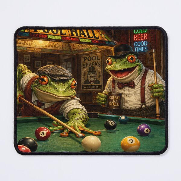 Item preview, Frogs Playing Pool designed and sold by DazzleKitty.