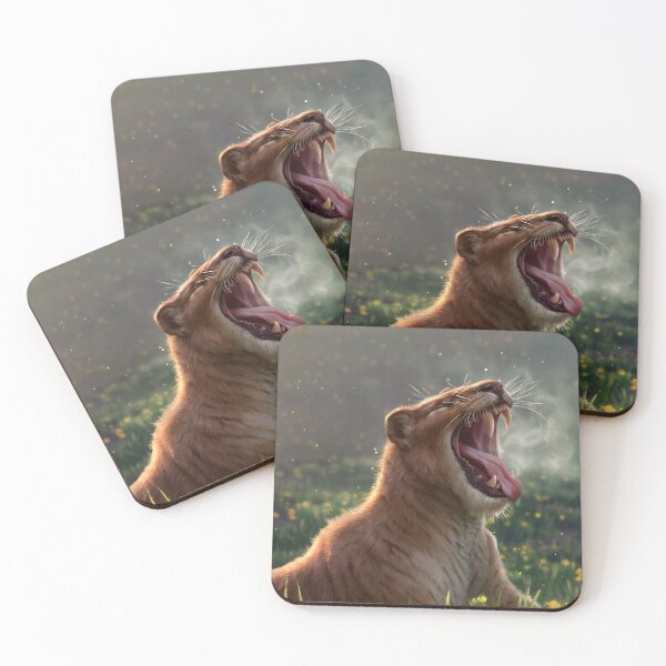 Item preview, Scimitar-toothed cat: Homotherium yawning in the morning designed and sold by Anthony James Hutchings.