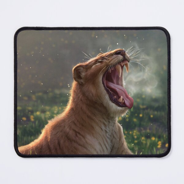 Item preview, Scimitar-toothed cat: Homotherium yawning in the morning designed and sold by Anthony James Hutchings.
