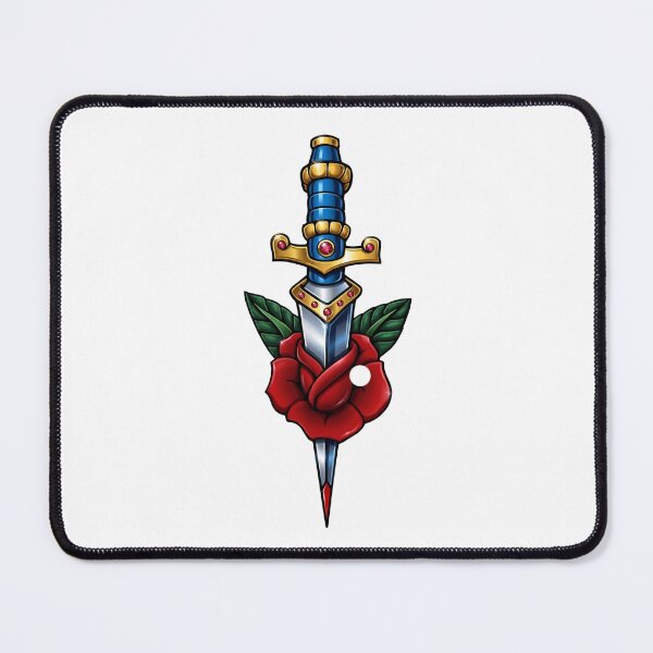 Item preview, Traditional Dagger and Rose Tattoo Art designed and sold by interdesigner.