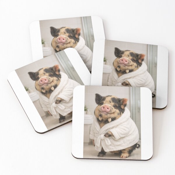Item preview, Cozy Bathrobe Kunekune Pig designed and sold by Sillytoe.