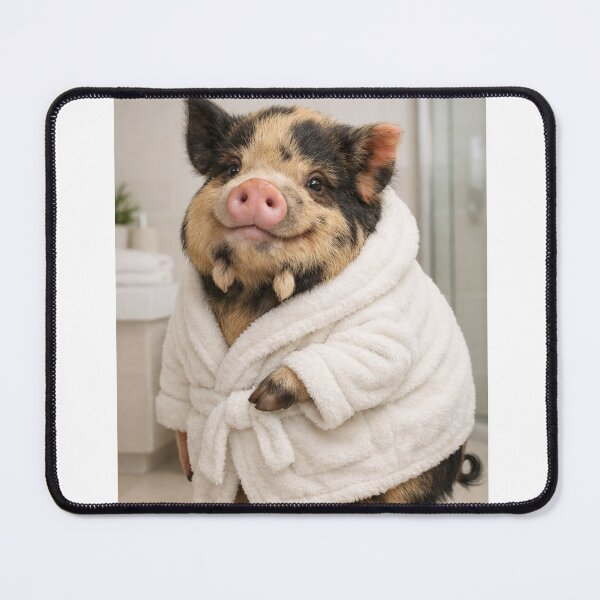 Item preview, Cozy Bathrobe Kunekune Pig designed and sold by Sillytoe.