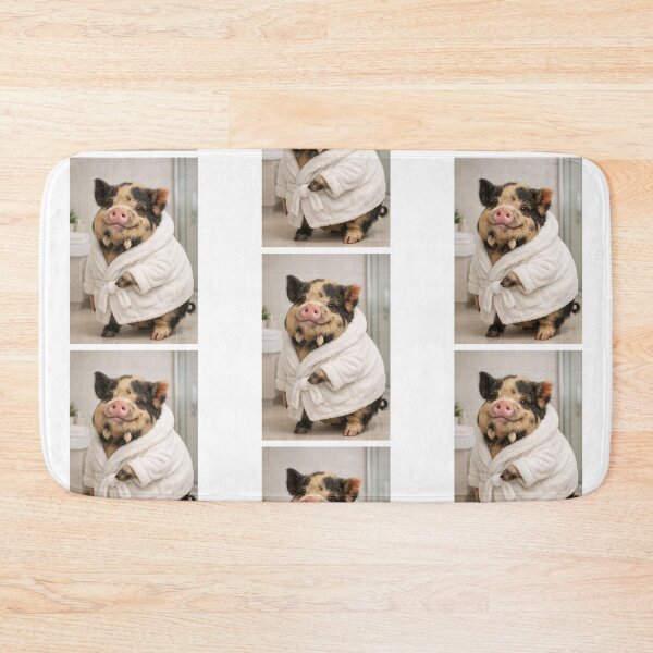 Item preview, Cozy Bathrobe Kunekune Pig designed and sold by Sillytoe.