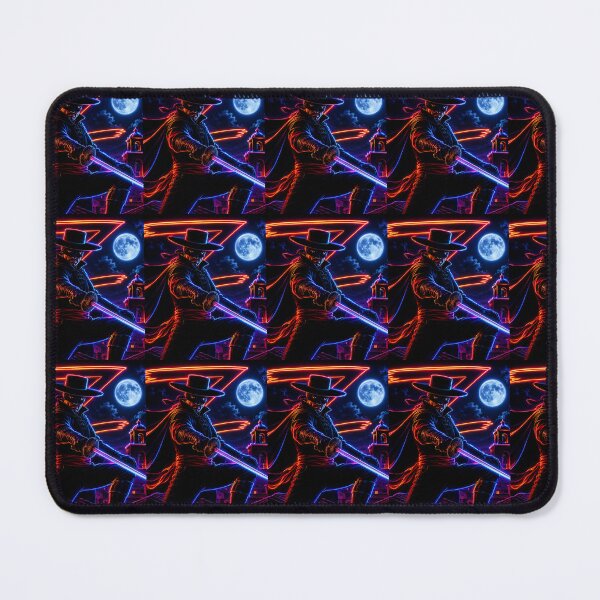 Item preview, Neon Zorro Under the Moon | Cyberpunk Vigilante Digital Art designed and sold by SHOCAMPOS DESIGNS .