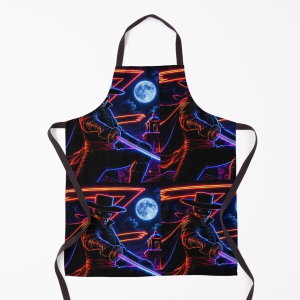 Item preview, Neon Zorro Under the Moon | Cyberpunk Vigilante Digital Art designed and sold by SHOCAMPOS DESIGNS .