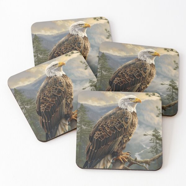 Item preview, Bald Eagle Perched on Branch, Wildlife designed and sold by GuildedWordGraphics.