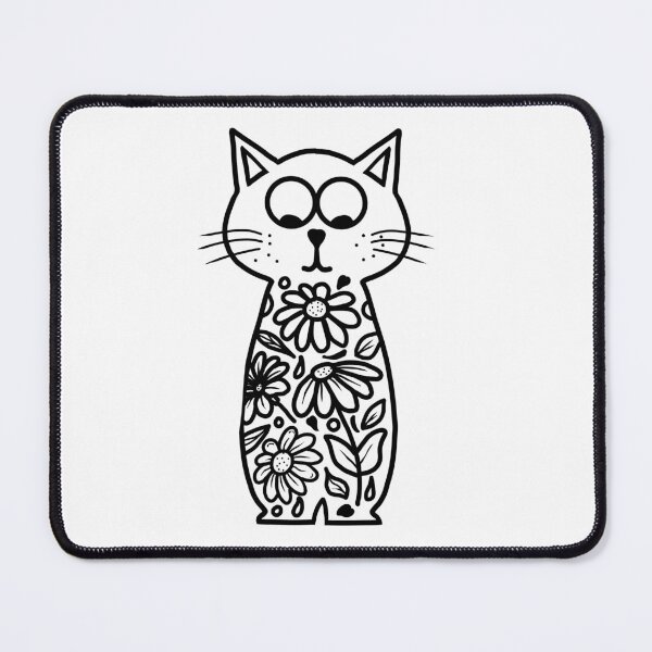 Item preview, Floral Cat - Cute Botanical Cat Line Art Coloring Page designed and sold by Graphroad.