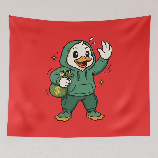 Item preview, Streetwear Duck Character Holding Cash Sack Art designed and sold by Enea Kelo.