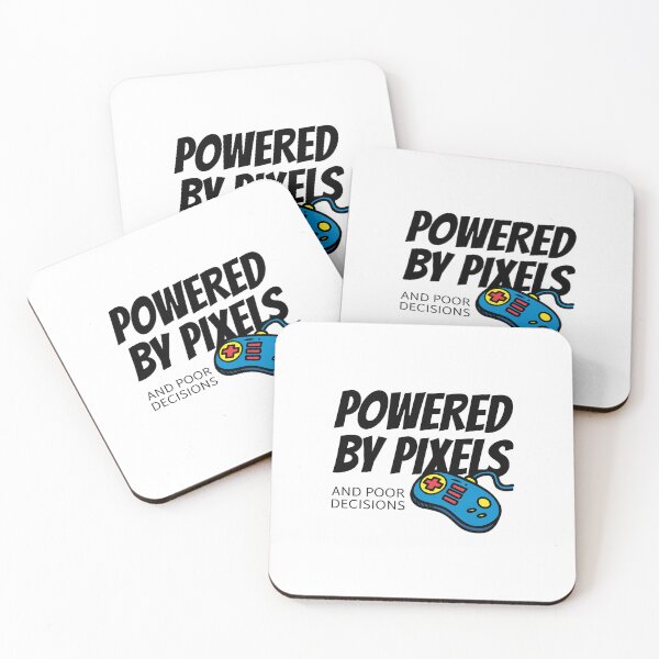 Item preview, Powered By Pixels And Poor Decisions retro gamer designed and sold by SquatchPrintsCo.