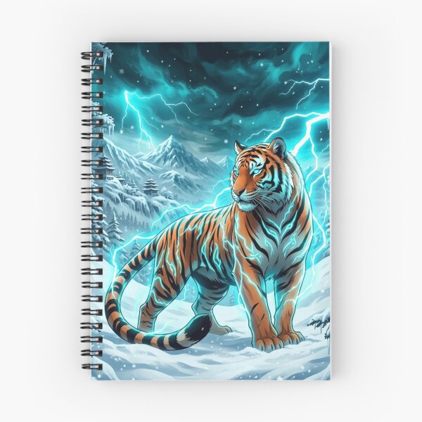 Item preview, Thunder Tiger – Electric Winter Fantasy Wildlife Art Design designed and sold by DervoTeck2767.