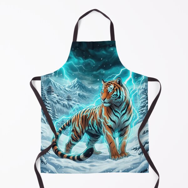 Item preview, Thunder Tiger – Electric Winter Fantasy Wildlife Art Design designed and sold by DervoTeck2767.
