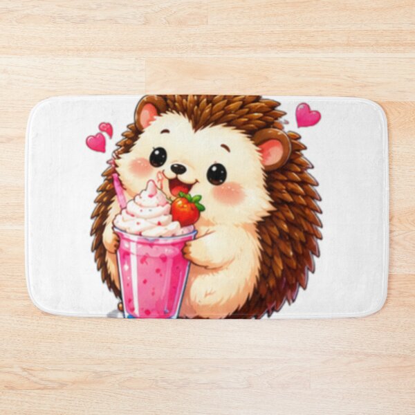 Item preview, Cute Hedgehog Strawberry Milkshake Sticker designed and sold by DailyDoodlesBySumbul.