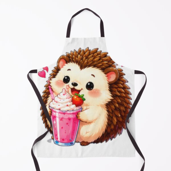 Item preview, Cute Hedgehog Strawberry Milkshake Sticker designed and sold by DailyDoodlesBySumbul.