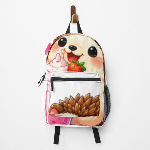 Item preview, Cute Hedgehog Strawberry Milkshake Sticker designed and sold by DailyDoodlesBySumbul.