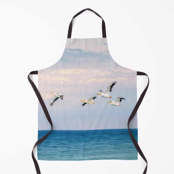 Item preview, Pelicans flying over Lake Michigan shoreline in Sheboygan, Wisconsin designed and sold by TerraMediaLLC.