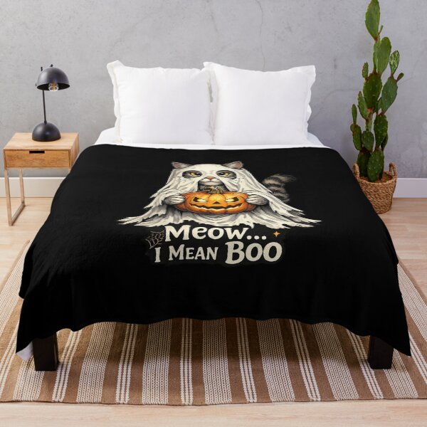 Item preview, Meow... I Mean Boo | Cute Ghost Cat Funny Halloween Cat T-Shirt designed and sold by HectorStore11.