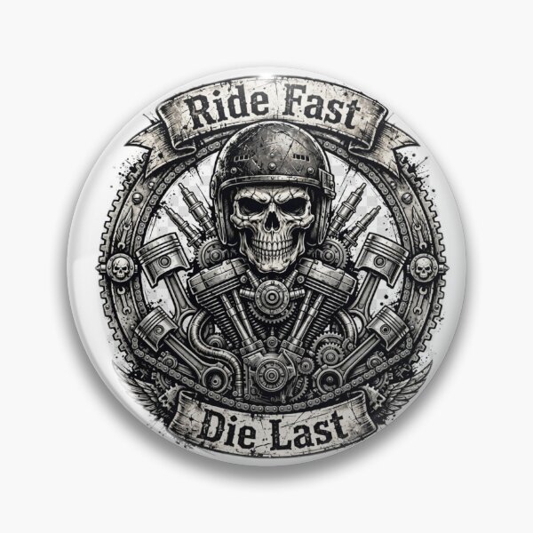 Item preview, Biker Shirt Men — Ride Fast Die Last | Motorcycle Skull T-Shirt | Biker G designed and sold by Donartpictures.