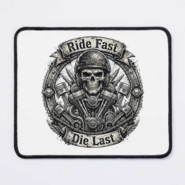 Item preview, Biker Shirt Men — Ride Fast Die Last | Motorcycle Skull T-Shirt | Biker G designed and sold by Donartpictures.