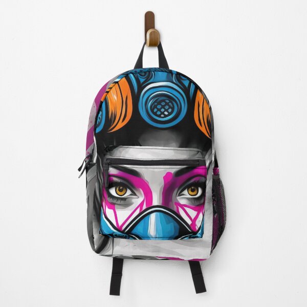 Item preview, Cyberpunk Gas Mask Girl - Urban Graffiti Streetwear Art designed and sold by A-M-G-Shop.