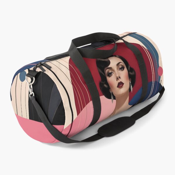 Item preview, 1920s Flapper Woman with black hair in Modern Minimalist Art Style with pink variation 1 designed and sold by Lucia Amaris Art.