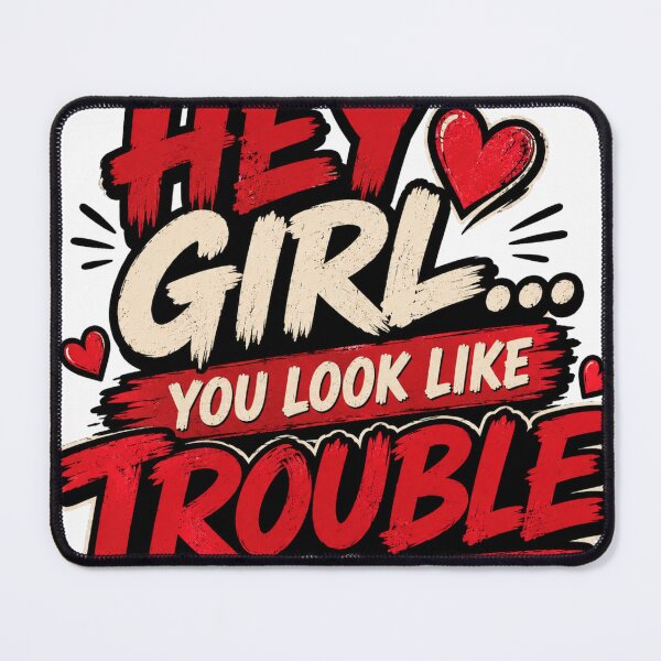 Item preview, Hey Girl You Look Like Trouble Funny Flirty Quote Design designed and sold by The Merch Shop.