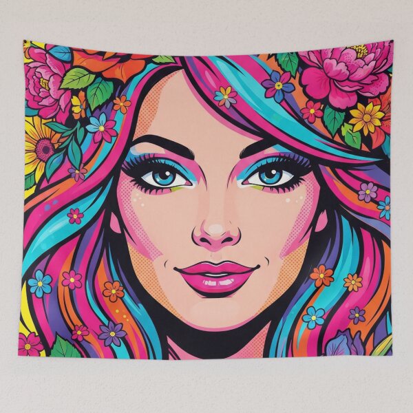 Item preview, A beautiful girl with vibrant colors. designed and sold by PP&RAINBOW SHOP.