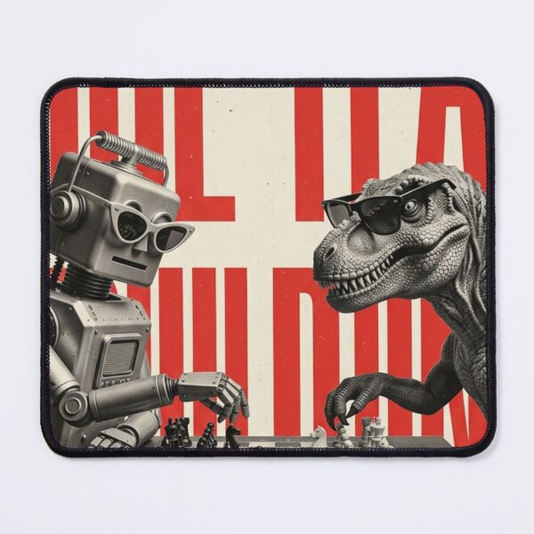 Item preview, “Checkmate & Regret: When the Robo‑Lizard Tea Party Went Off‑Script” designed and sold by Print Fiction.