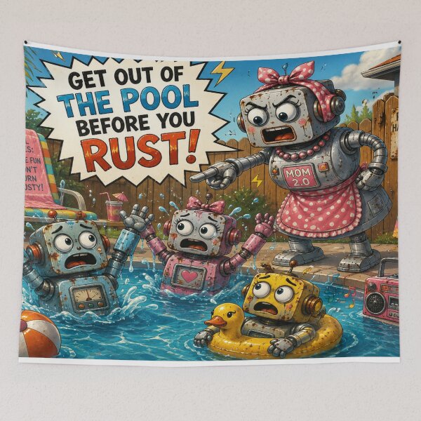 Item preview, Robots In Swimming Pool designed and sold by DazzleKitty.