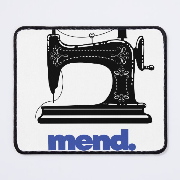Item preview, Simple Sewing Machine image with mend. Activism against fast fashion designed and sold by refashionrevolution.