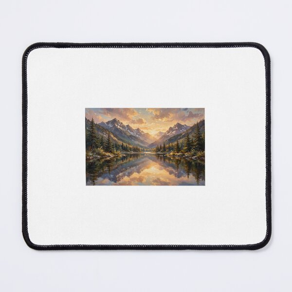 Item preview, Mountain Wall Art Canvas — Sunset Lake Landscape | Golden Hour Painting | Nature Home Decor designed and sold by Donartpictures.