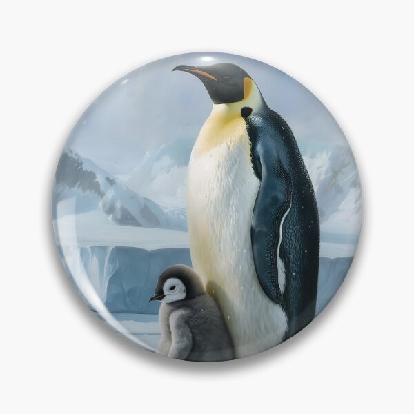Item preview, Emperor Penguin with Chick, Arctic Wildlife designed and sold by GuildedWordGraphics.
