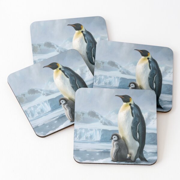 Item preview, Emperor Penguin with Chick, Arctic Wildlife designed and sold by GuildedWordGraphics.
