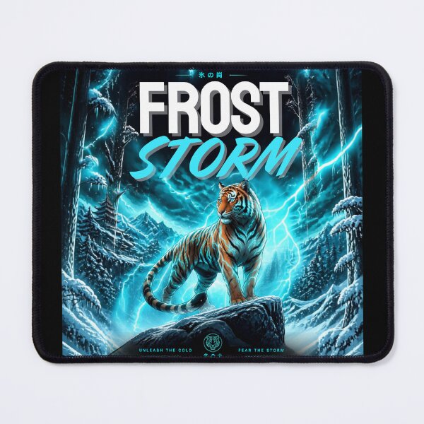 Item preview, Frost Storm Tiger – Electric Winter Fantasy Wildlife T-Shirt Design designed and sold by DervoTeck2767.