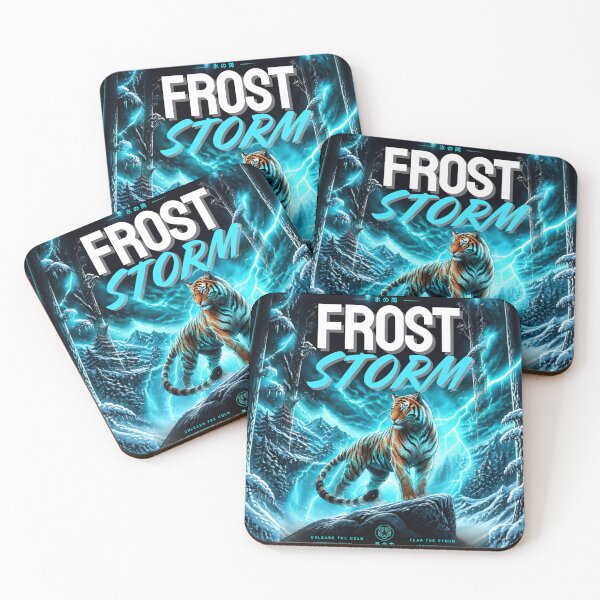Item preview, Frost Storm Tiger – Electric Winter Fantasy Wildlife T-Shirt Design designed and sold by DervoTeck2767.