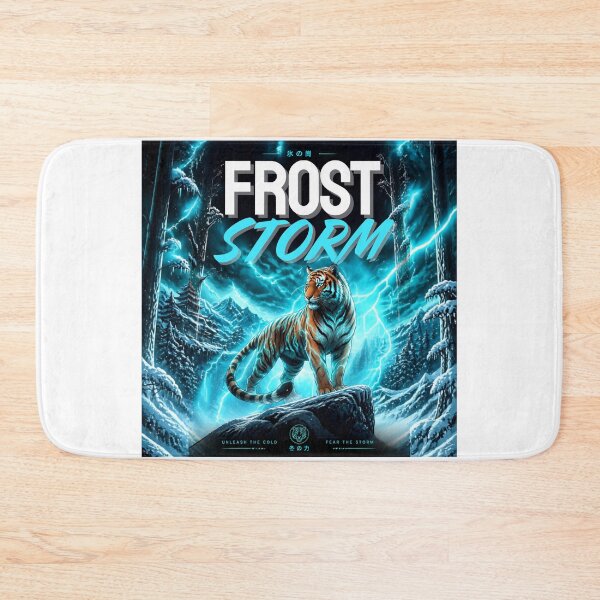 Item preview, Frost Storm Tiger – Electric Winter Fantasy Wildlife T-Shirt Design designed and sold by DervoTeck2767.