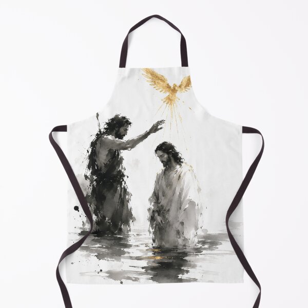 Item preview, Baptism of Jesus Ink Wash Art designed and sold by Phos Creatives.