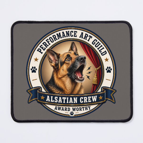 Item preview, Performance Art Guild - Alsatian Crew - Award Worthy/ Funny German Shepherd Dog Badge Logo designed and sold by Halejo68.