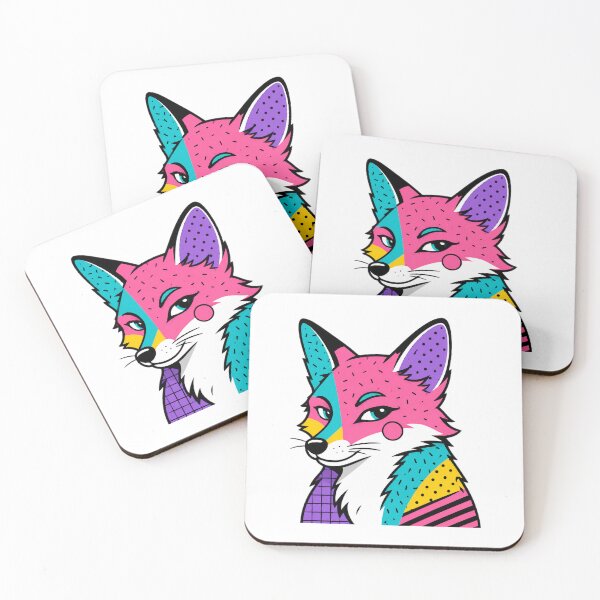 Item preview, Memphis Fox Portrait designed and sold by Modern Mascot Archive.