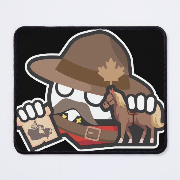 Item preview, Funny Canadian Mountie Cartoon with Horse and Map designed and sold by Torket-y.