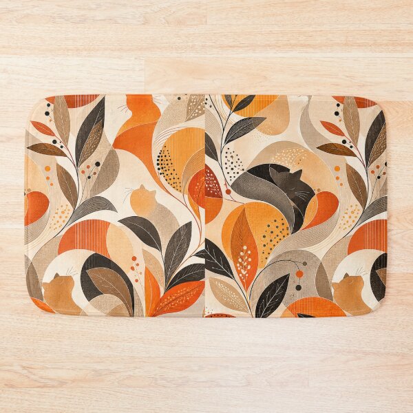 Item preview, Abstract Botanical Cat Pattern designed and sold by Mindworx21.