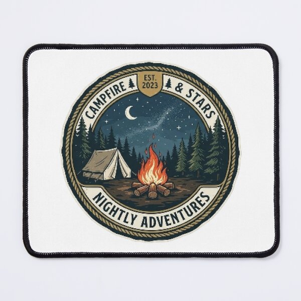 Item preview, Campfire Under the Stars T-Shirt | Outdoor Adventure Badge | Camping Nature Graphic designed and sold by Faisal  Shah.