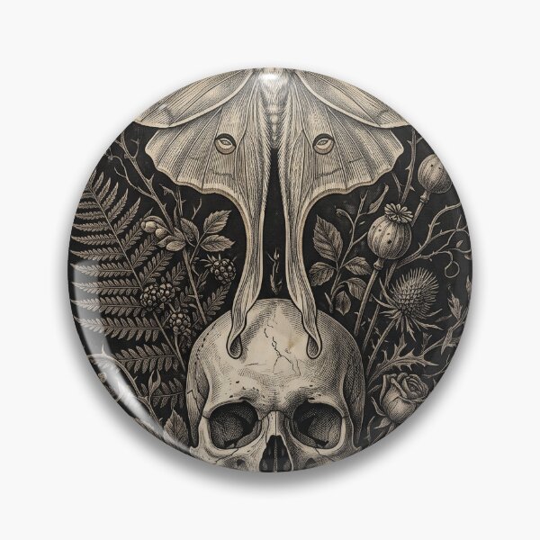 Item preview, Luna Moth and Skull designed and sold by Nocturnbotanica.