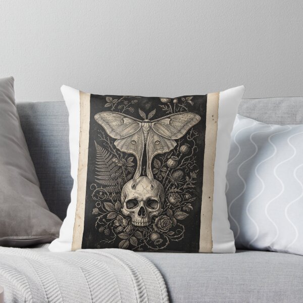 Item preview, Luna Moth and Skull designed and sold by Nocturnbotanica.