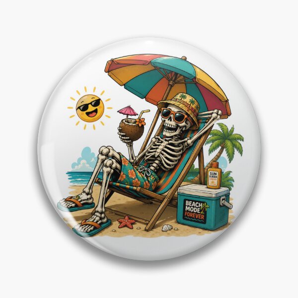 Item preview, Beach Mode Forever , Funny Skeleton Enjoying Summer Vacation designed and sold by missprint57.