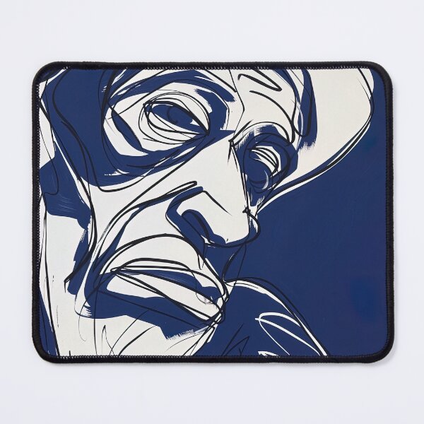 Item preview, Congolese man, portrait - Blue Abstract Art designed and sold by shadow-bloom.