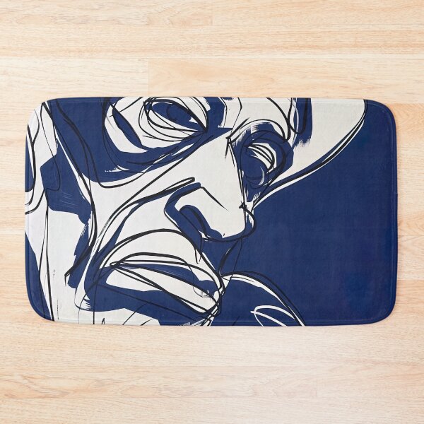 Item preview, Congolese man, portrait - Blue Abstract Art designed and sold by shadow-bloom.