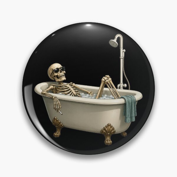 Item preview, Relaxing Skeleton in Bathtub | Funny Dead Tired Bathroom Humor Shirt designed and sold by HectorStore11.