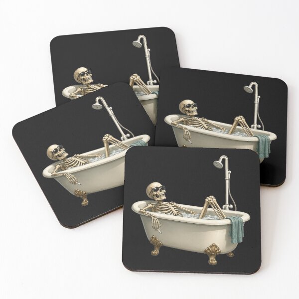 Item preview, Relaxing Skeleton in Bathtub | Funny Dead Tired Bathroom Humor Shirt designed and sold by HectorStore11.